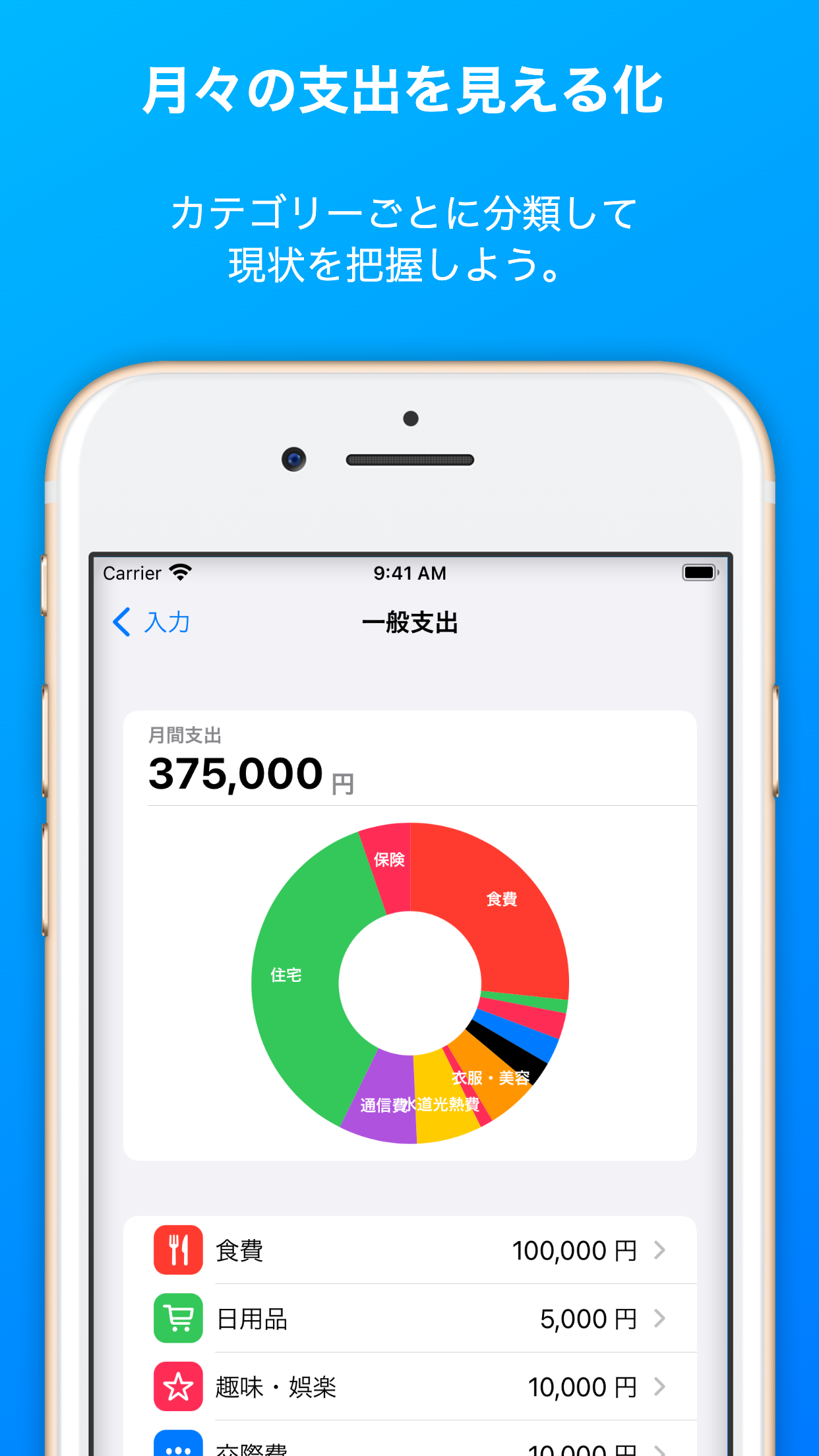 月々の支出